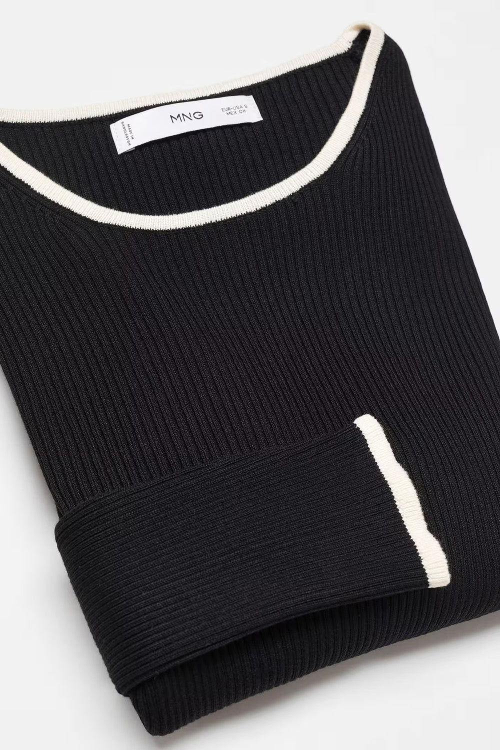 Pull col rond Noir - MANGO