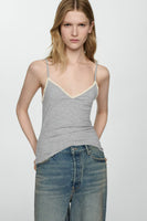 Top (bandes fines) Gris - MANGO