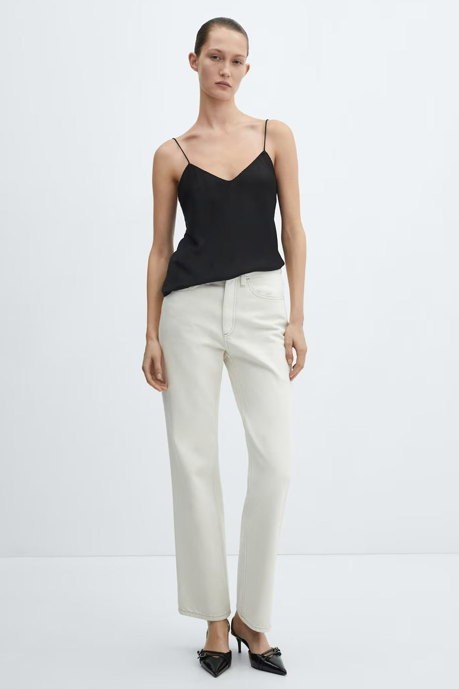 Top (bandes fines) Noir - MANGO