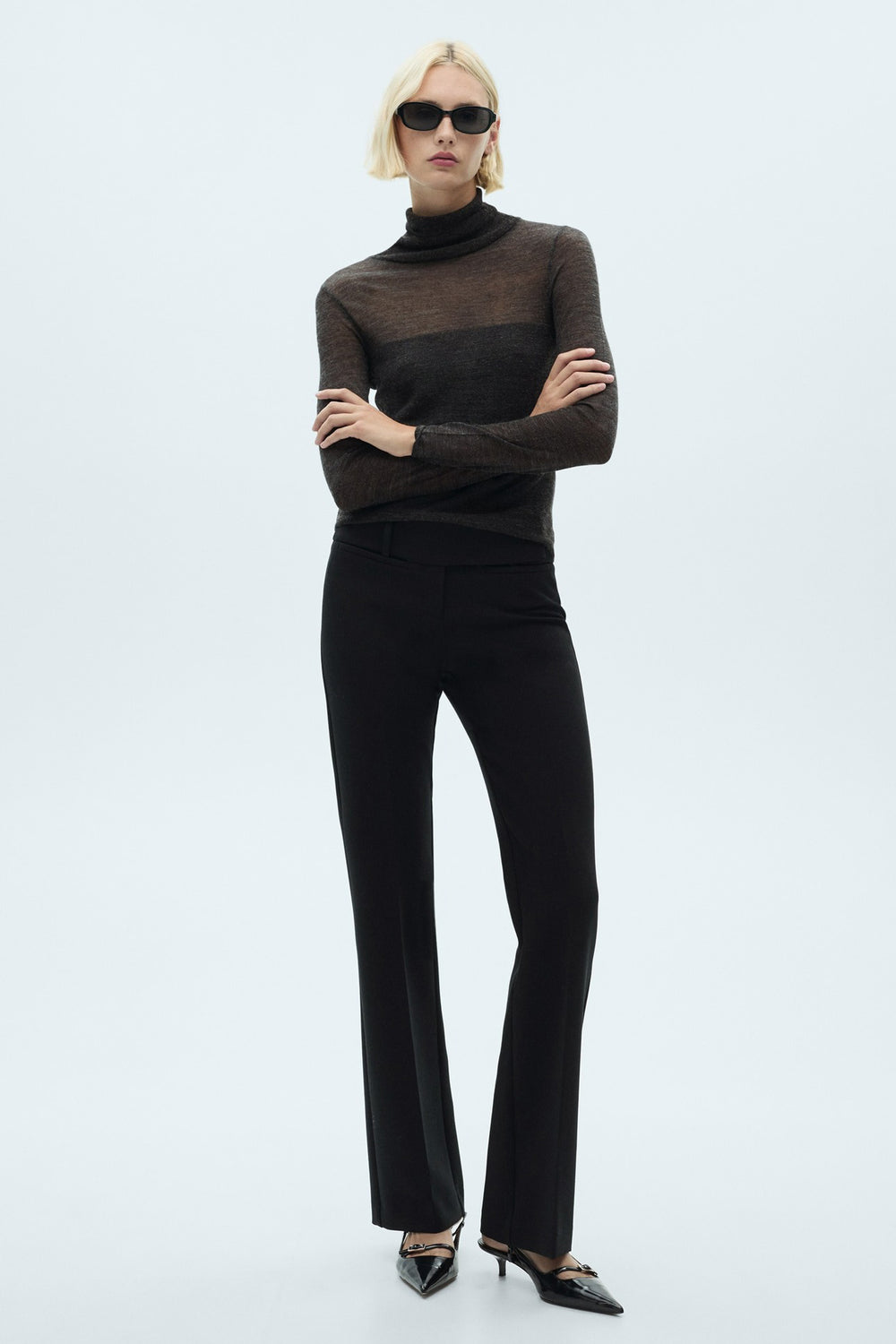 Pull col rond Noir - MANGO