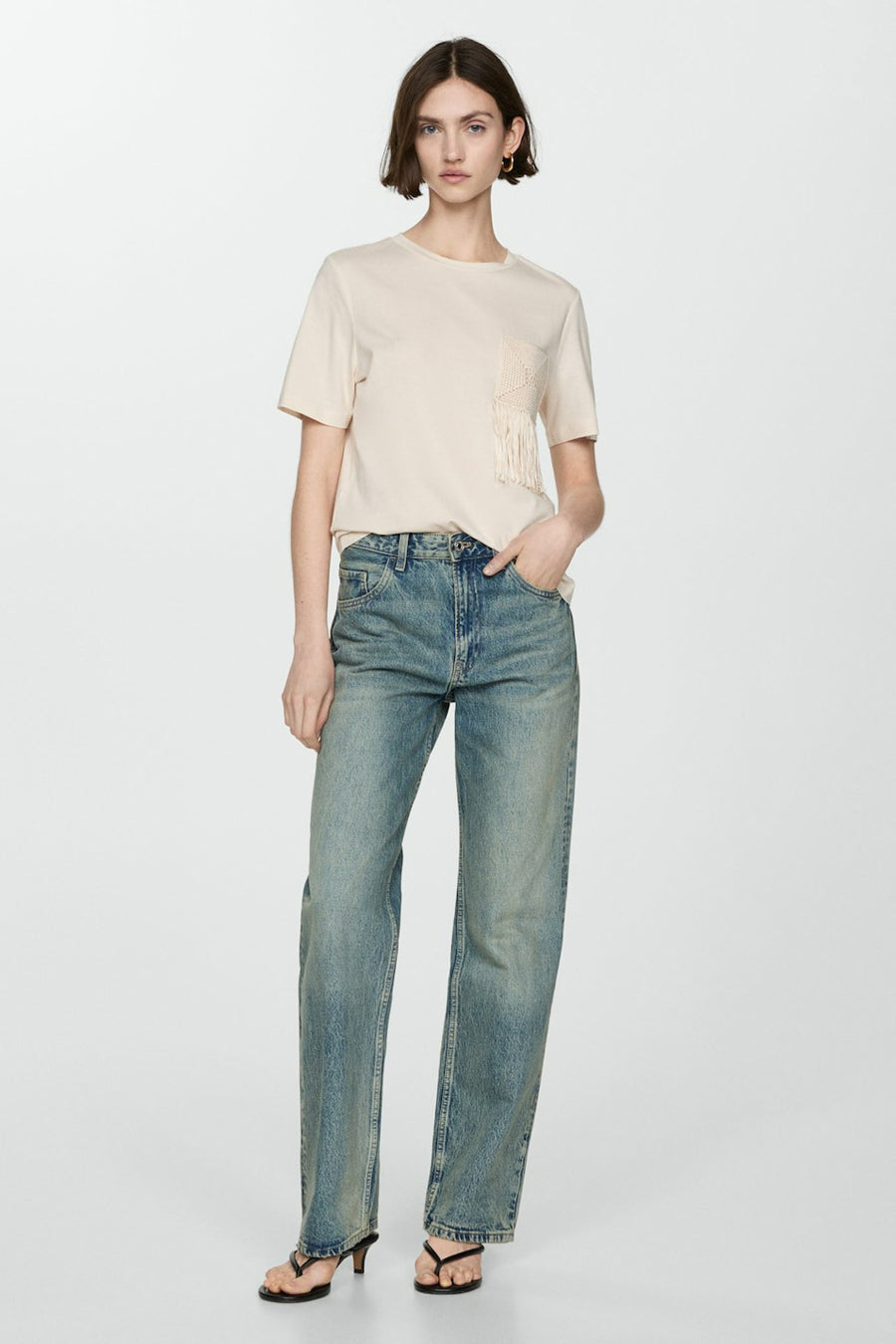 T-shirt (manches courtes) Beige - MANGO