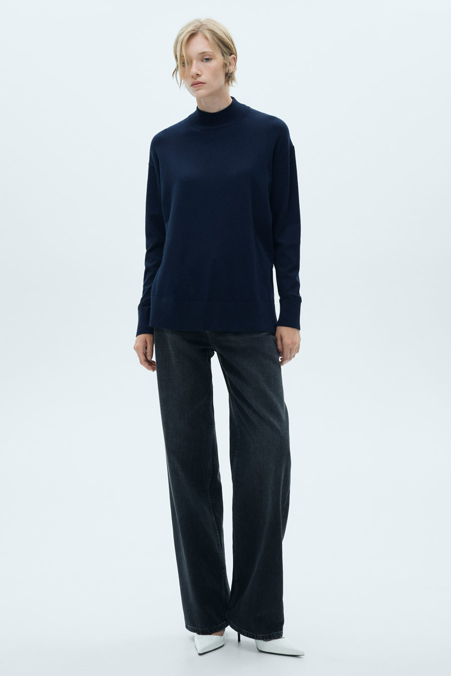 Pull col montant Bleu - MANGO