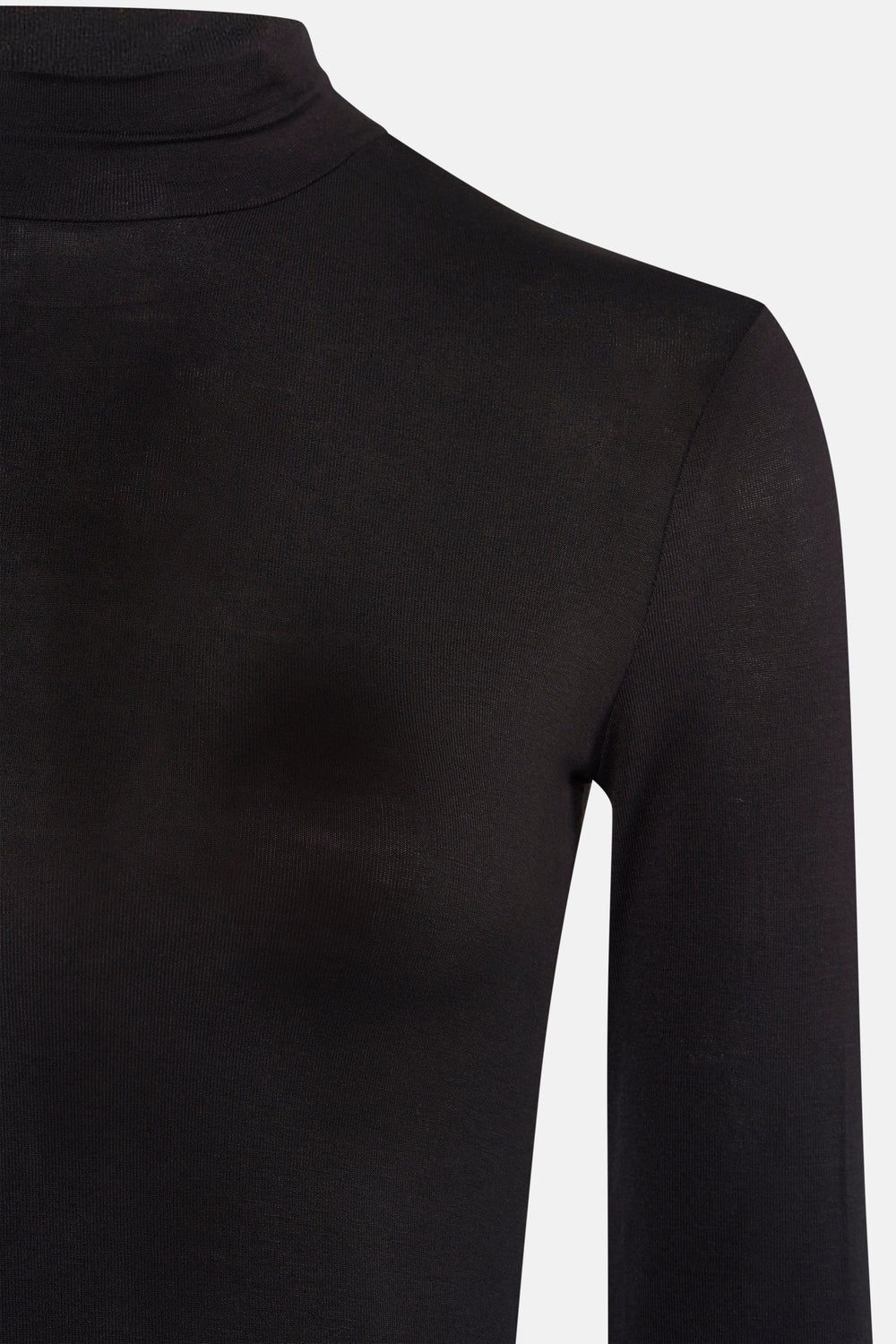Top uni manches longues Noir - MANGO