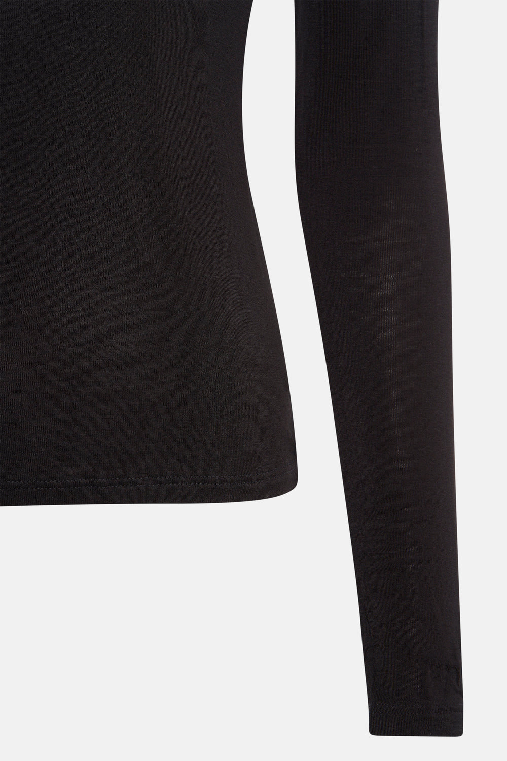 Top uni manches longues Noir - MANGO
