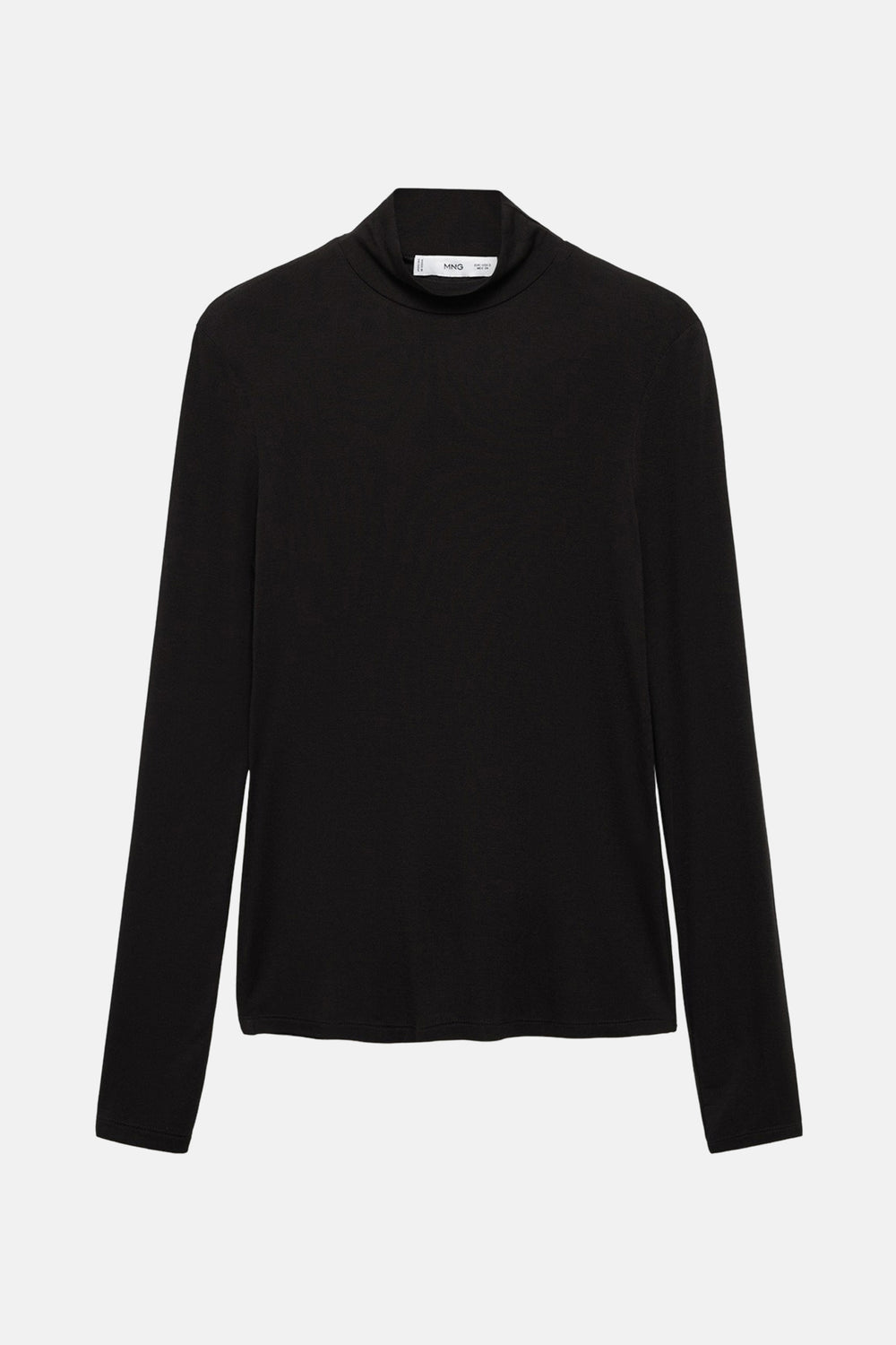 Top uni manches longues Noir - MANGO