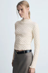 Top uni manches longues Blanc - MANGO