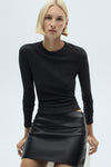 Top uni manches longues Noir - MANGO