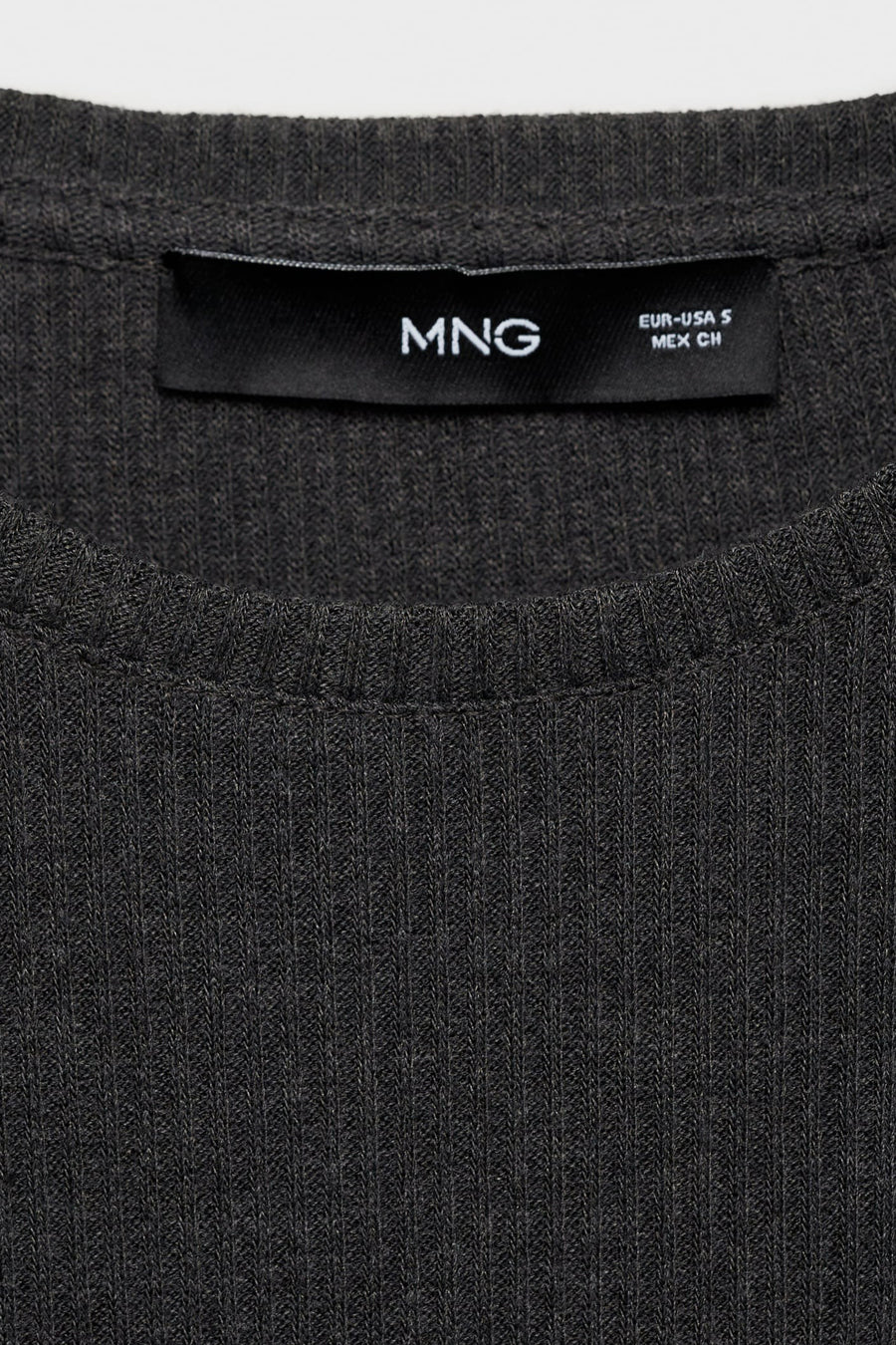 Top uni manches longues Noir - MANGO
