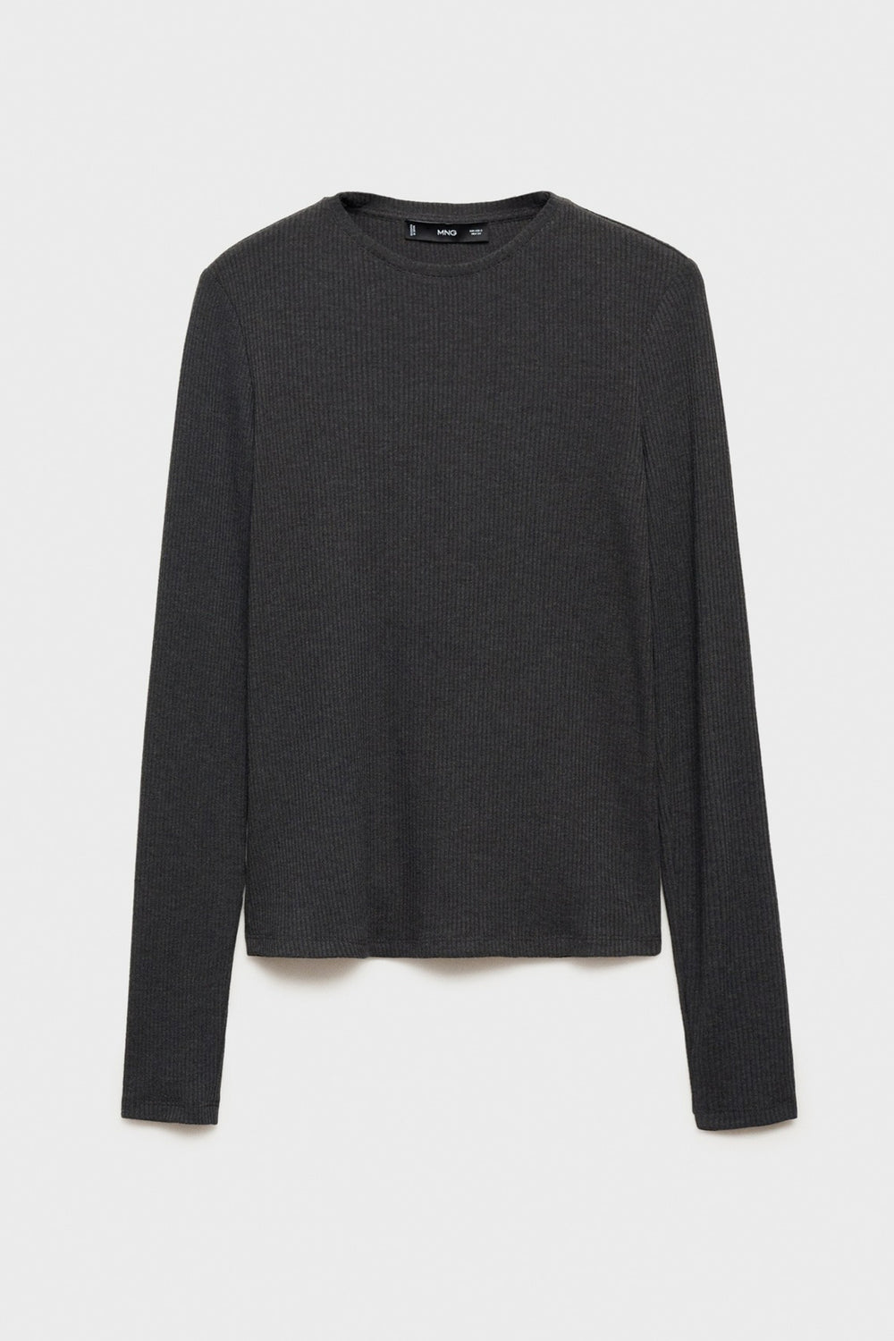 Top uni manches longues Noir - MANGO