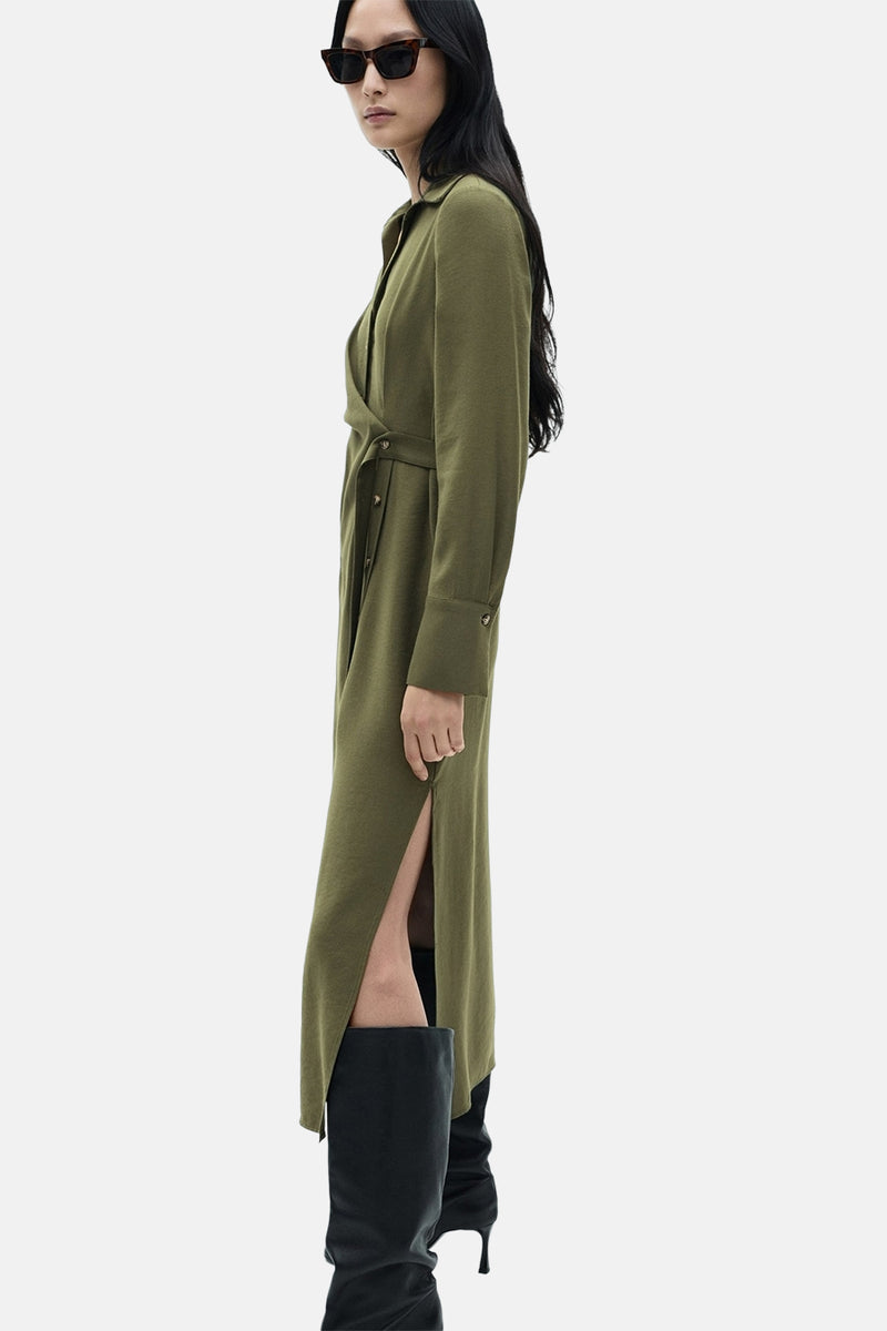 Robe à manches courtes vert MANGO PointCarré