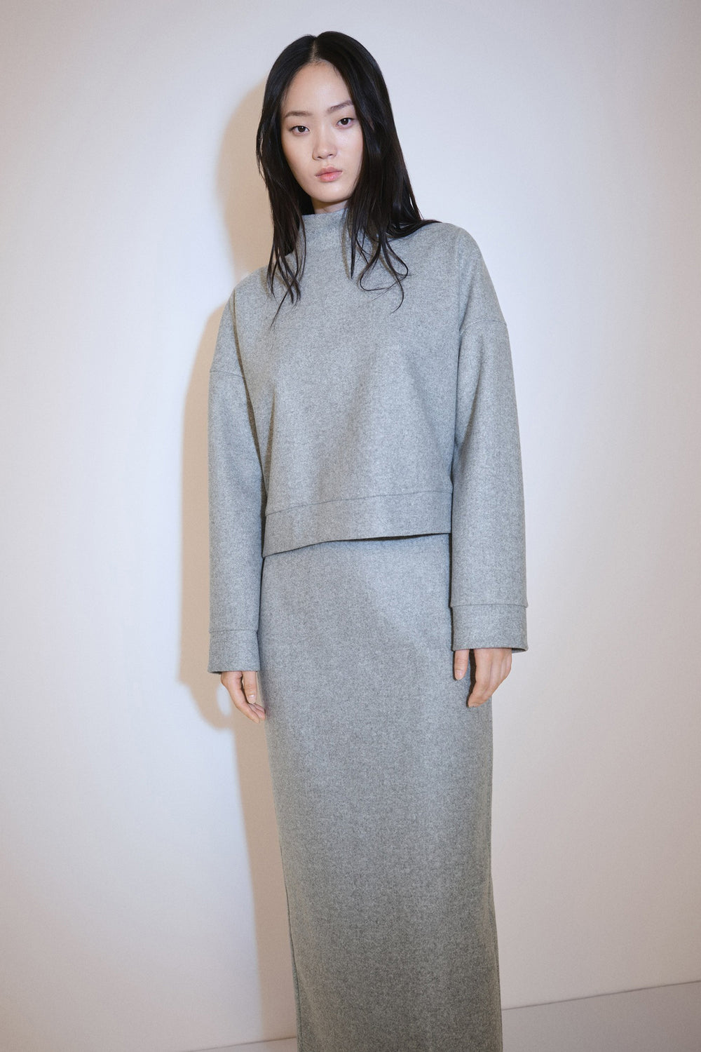 Sweat col rond Gris - MANGO