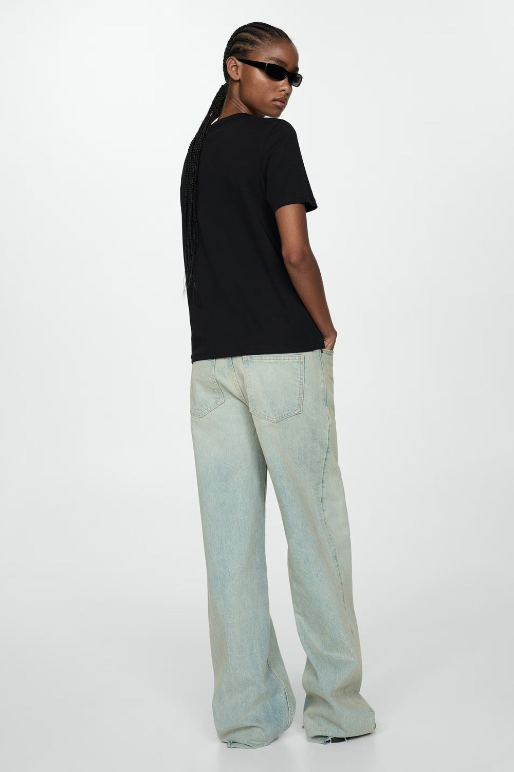 Top uni manches courtes Noir - MANGO