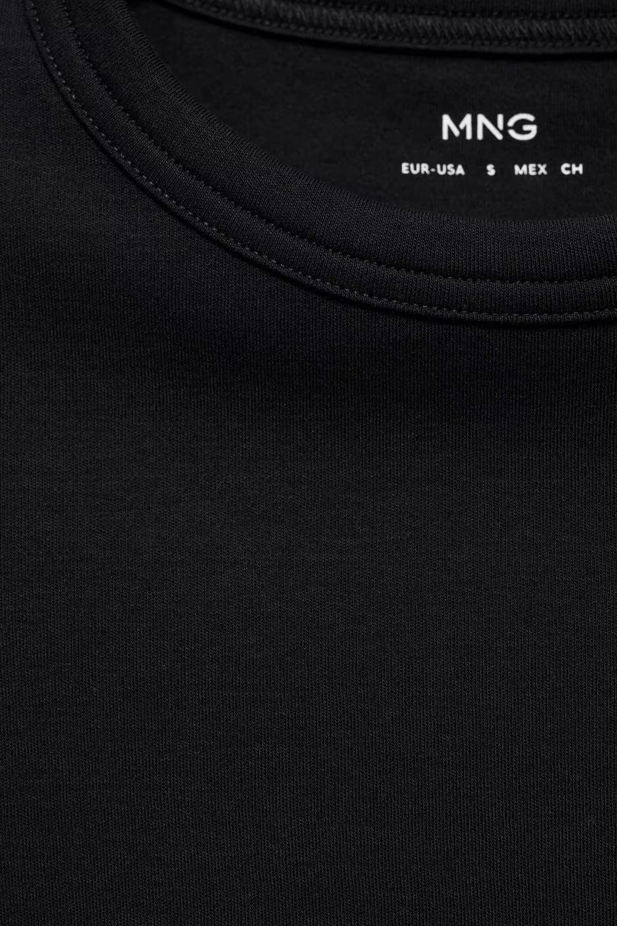Top uni manches courtes Noir - MANGO