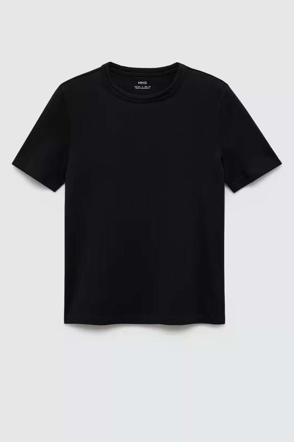 Top uni manches courtes Noir - MANGO