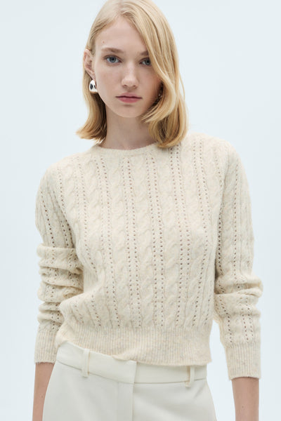 Pull col rond Blanc - MANGO