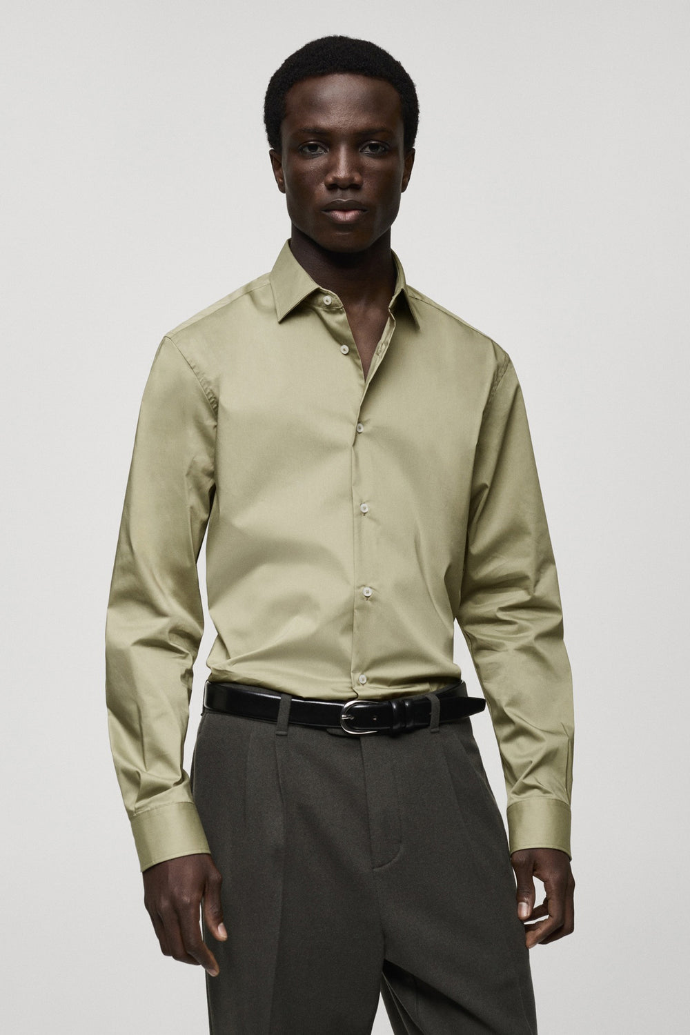 Chemise (manches longues) Vert - MANGO