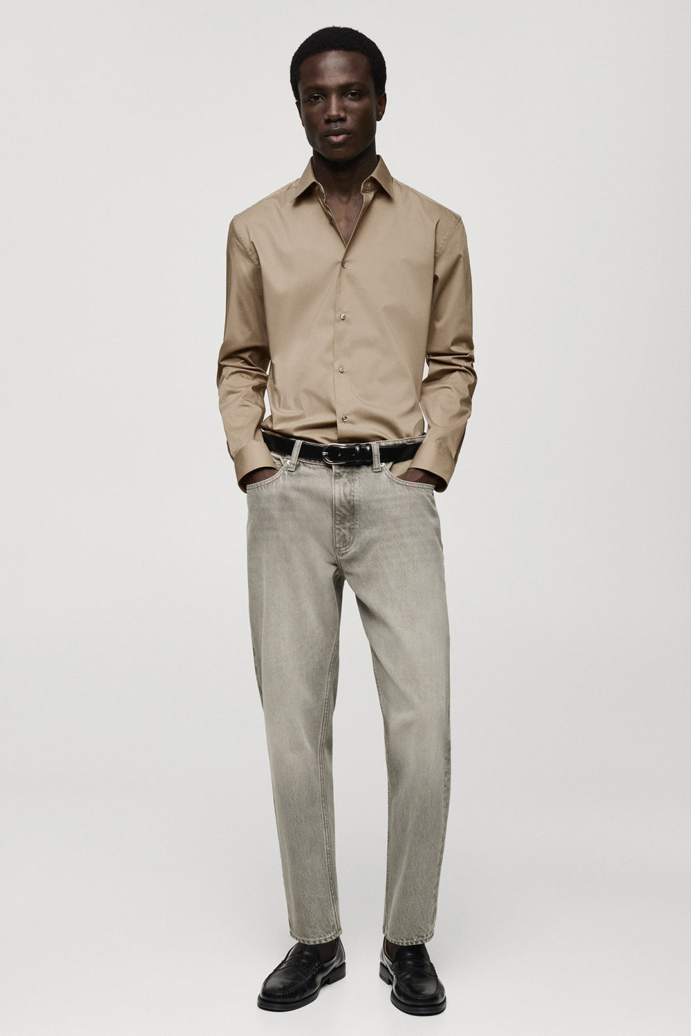 Chemise (manches longues) Brun - MANGO
