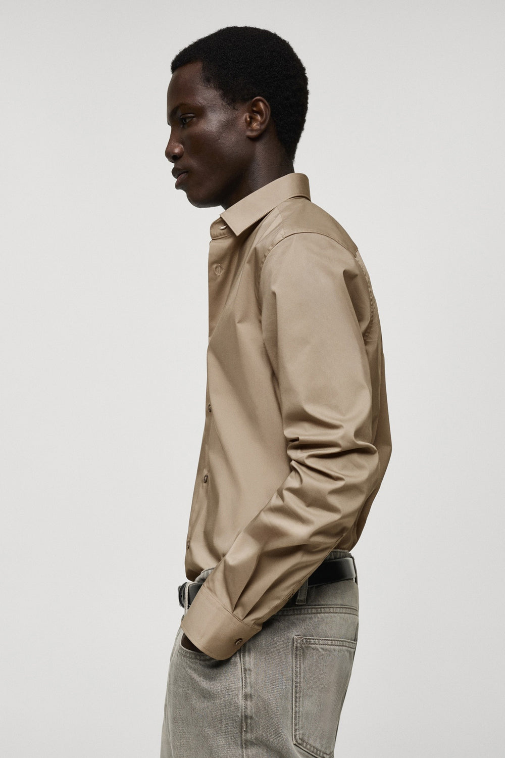 Chemise (manches longues) Brun - MANGO