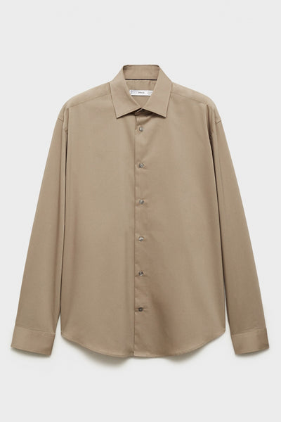 Hemd (lange mouwen) Bruin - MANGO