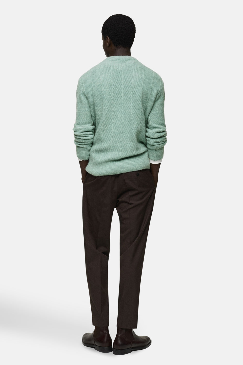 Pull col rond Turquoise - MANGO