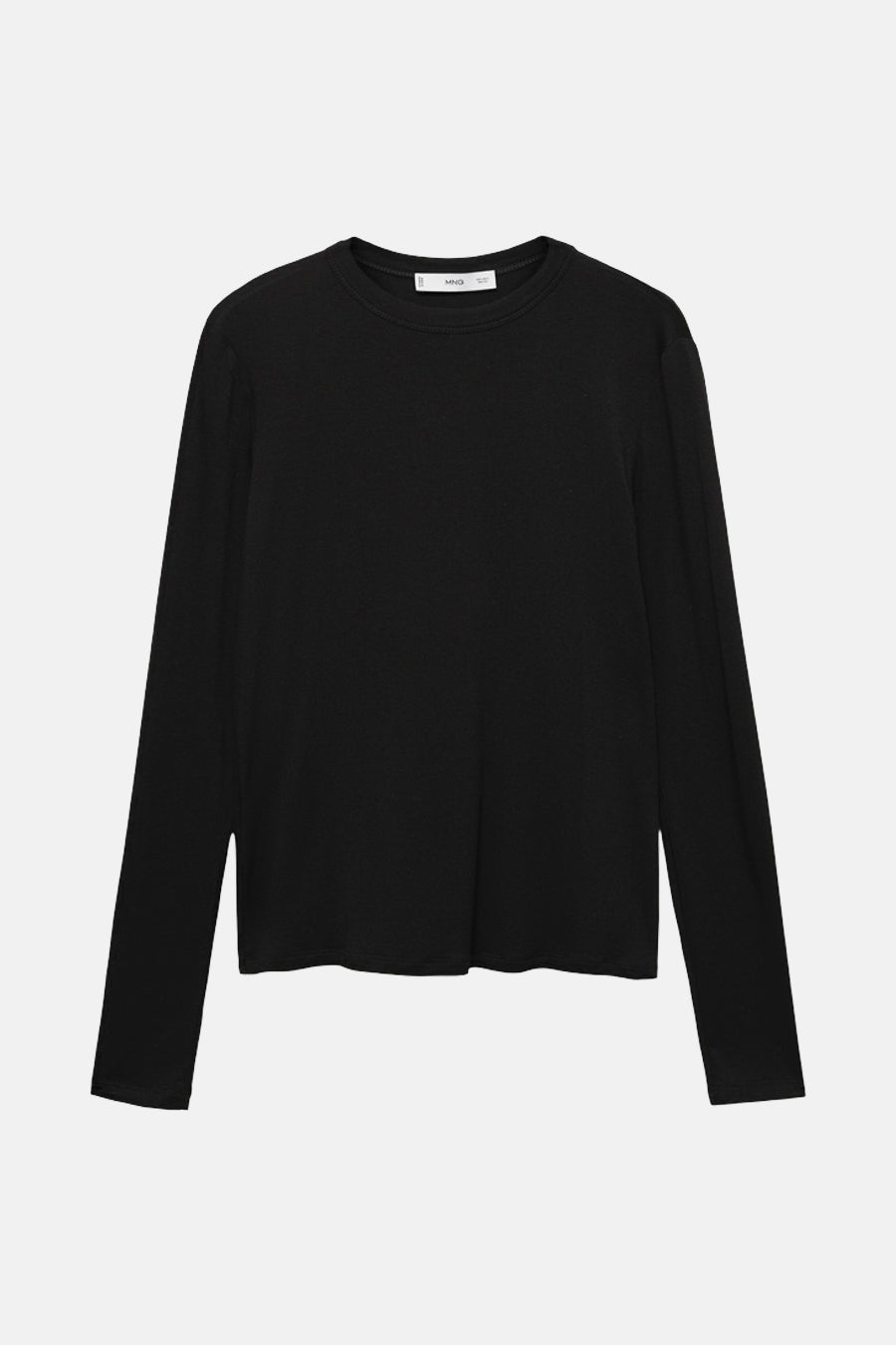 Top uni manches longues Noir - MANGO