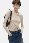 Top uni manches longues Brun - MANGO