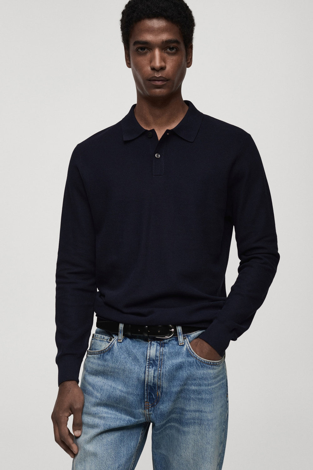Pull col rond Bleu - MANGO