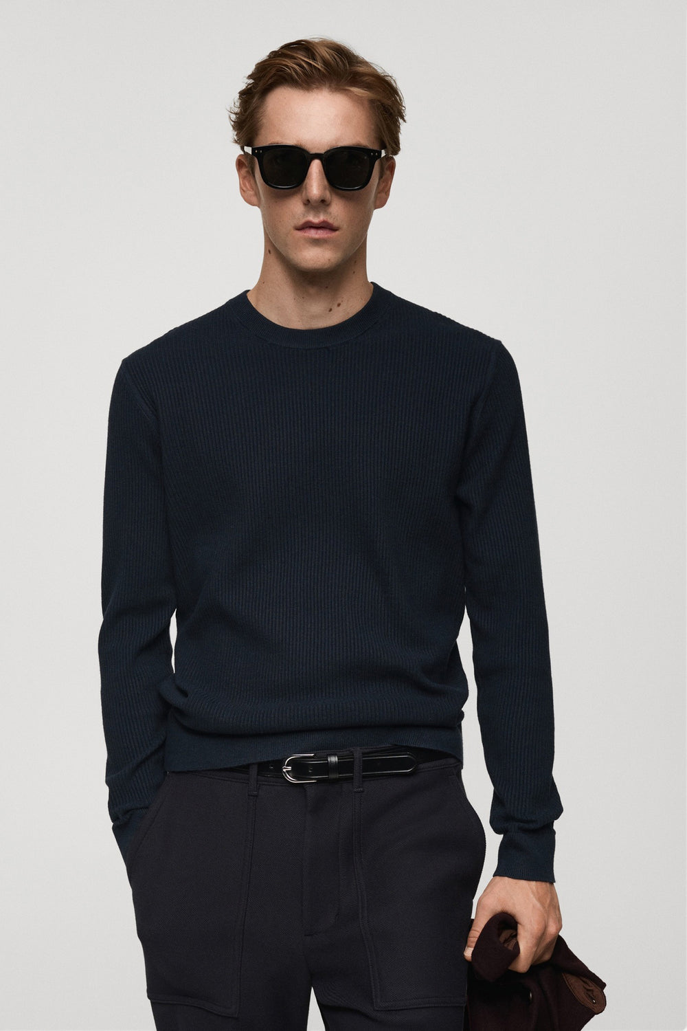 Pull col rond Bleu - MANGO