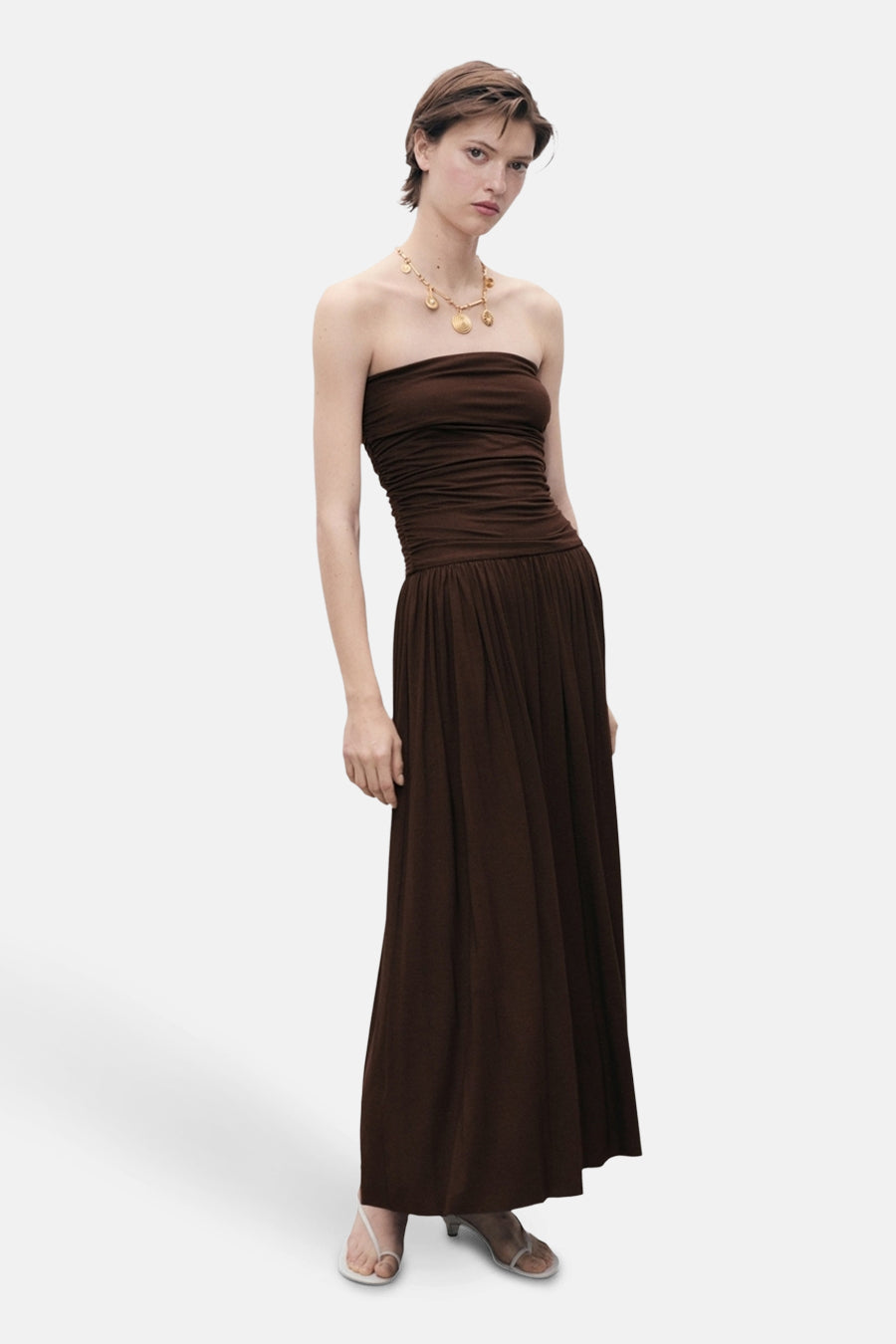 Dames tops kleed zonder mouw Brun - MANGO