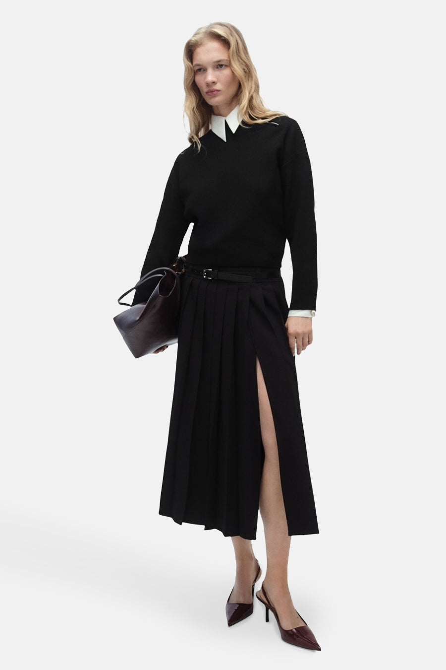 Pull col rond Noir - MANGO