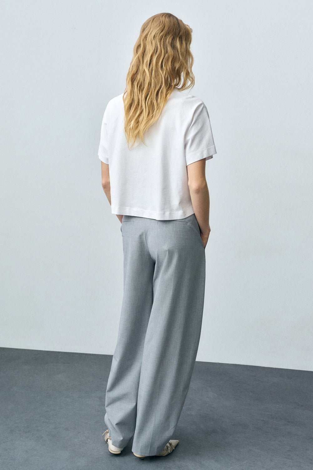 Top uni manches courtes Blanc - MANGO