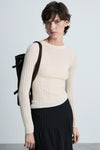 Pull col rond Blanc - MANGO