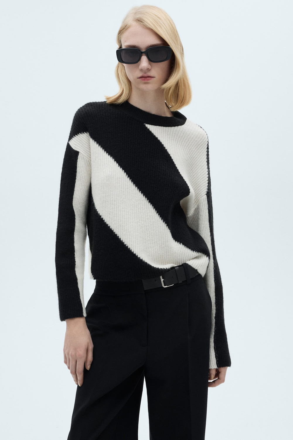 Pull col rond Noir - MANGO