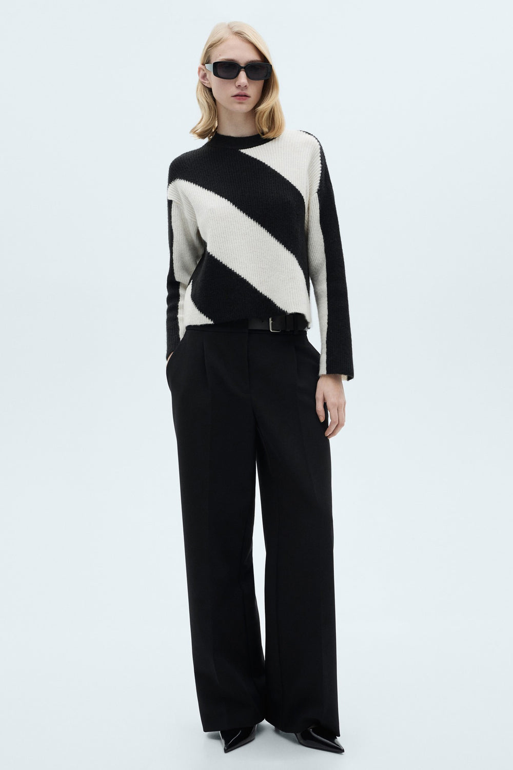 Pull col rond Noir - MANGO