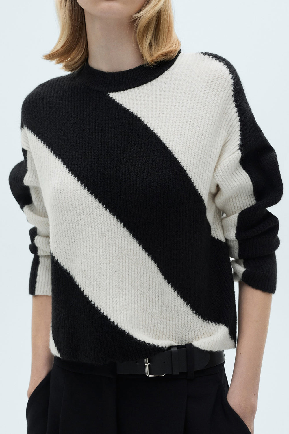 Pull col rond Noir - MANGO