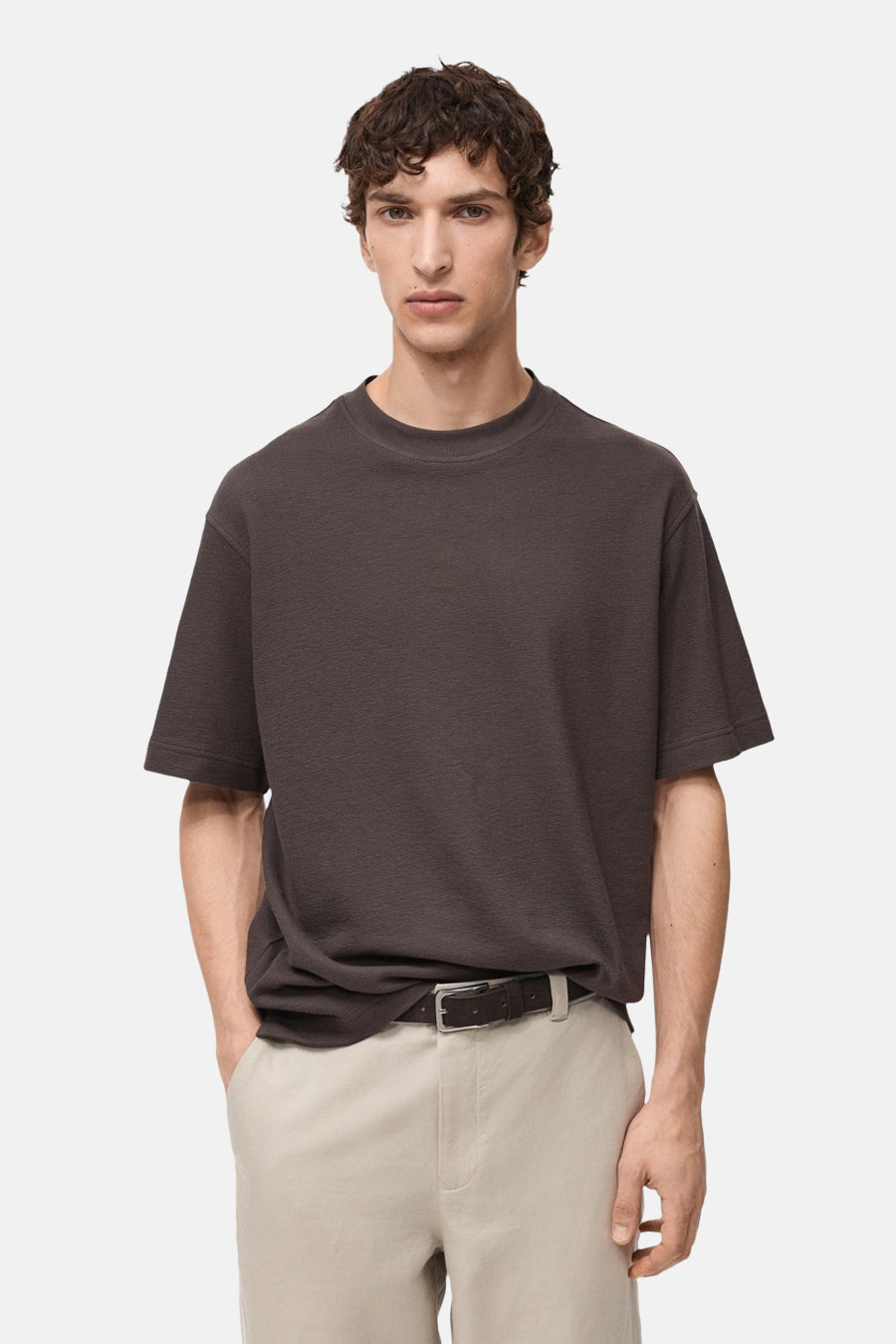 T-shirt (korte mouwen) Bruin - MANGO