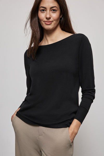 Pull col rond Noir - STREET ONE