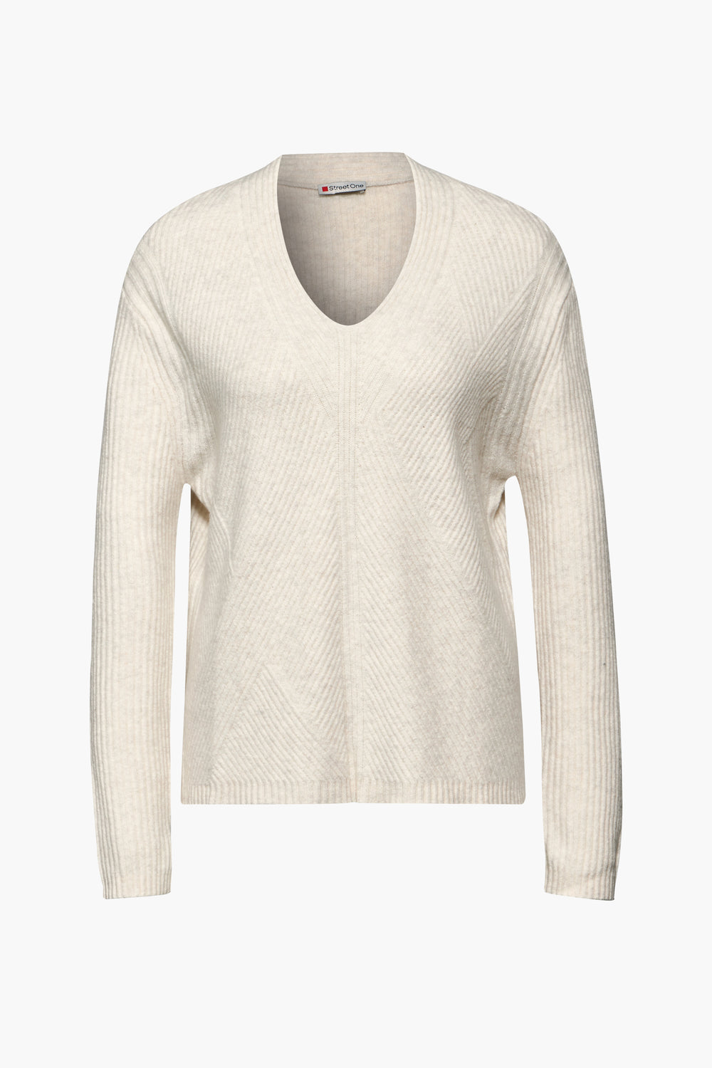 Pull col V Beige - STREET ONE