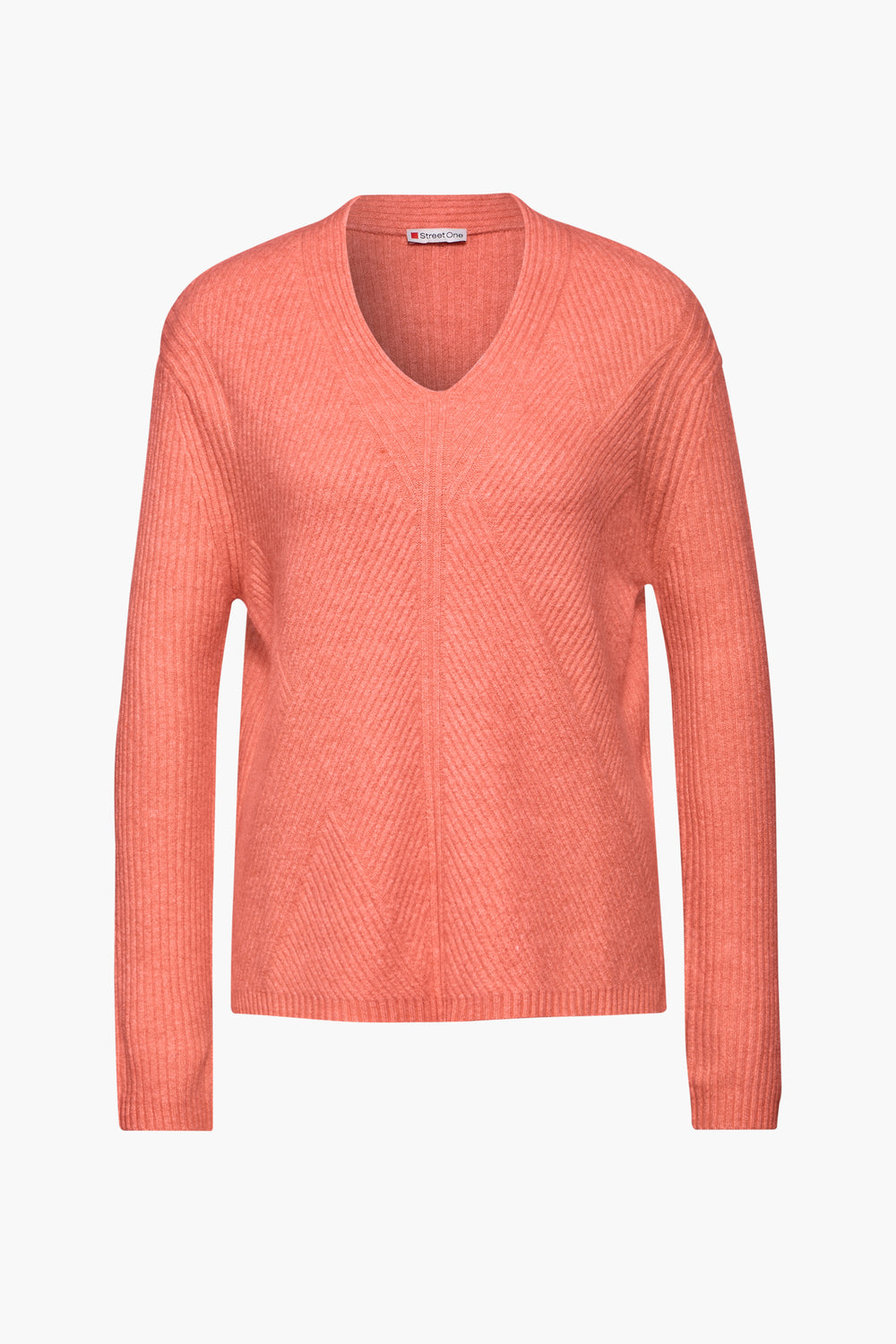 Trui met V-hals Oranje - STREET ONE