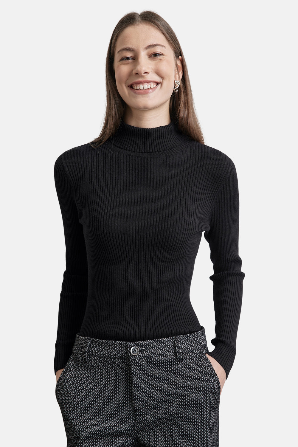 Pull col montant Noir - STREET ONE