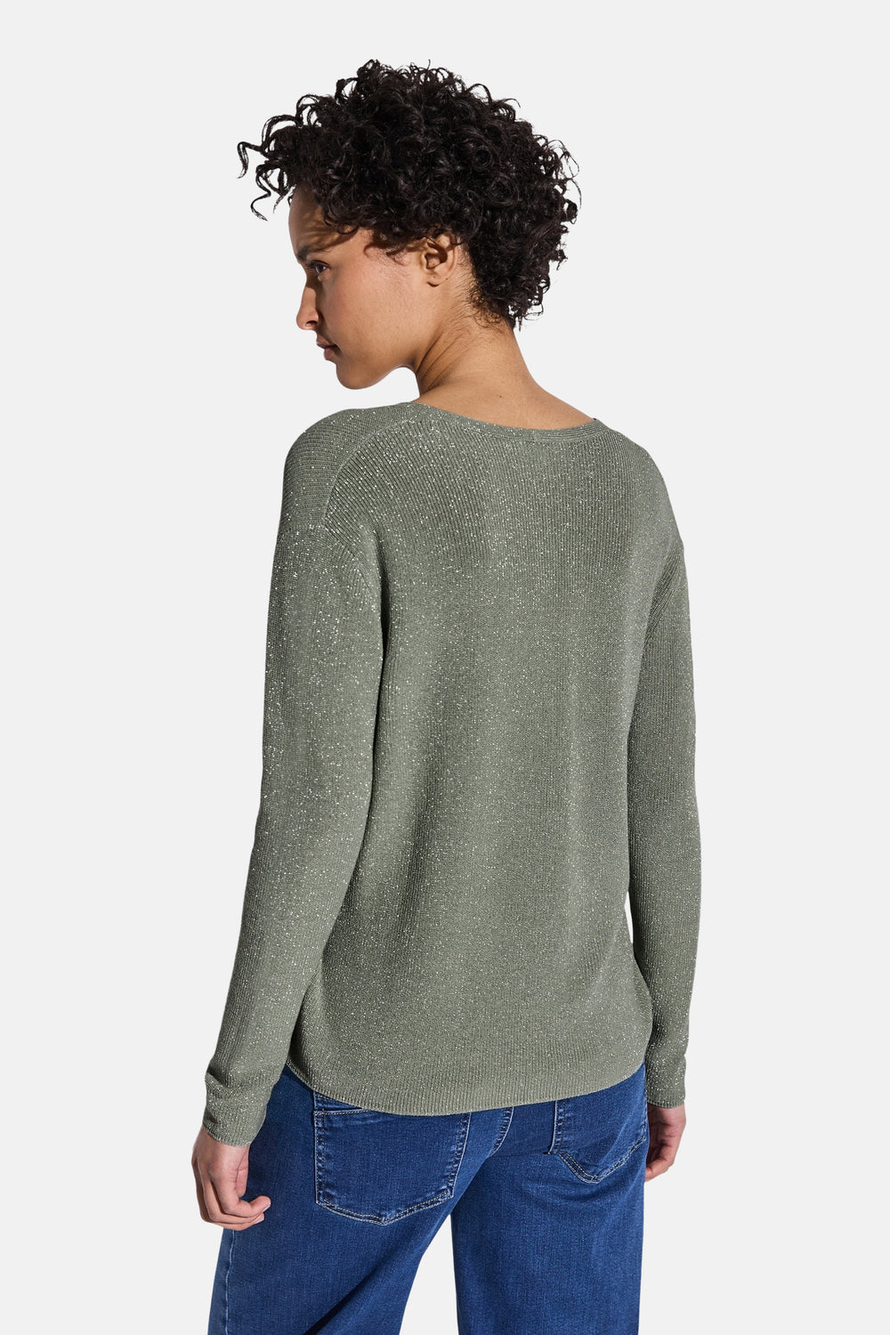 Trui met V-hals Groen - STREET ONE