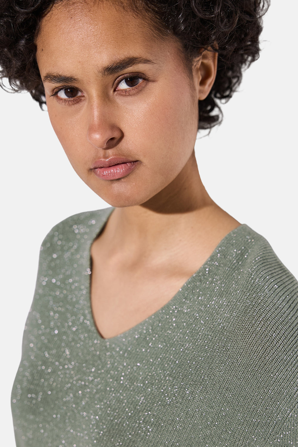Trui met V-hals Groen - STREET ONE