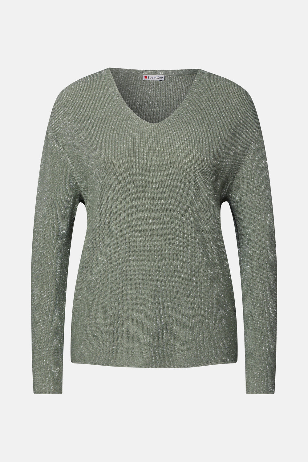 Trui met V-hals Groen - STREET ONE