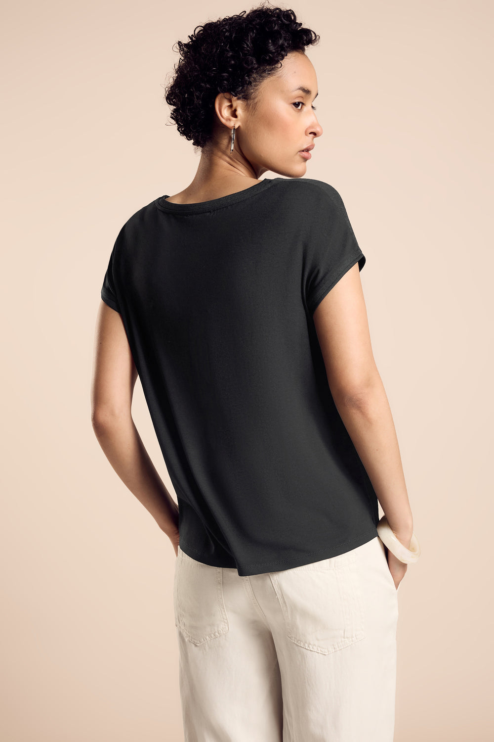 Top uni manches courtes Noir - STREET ONE