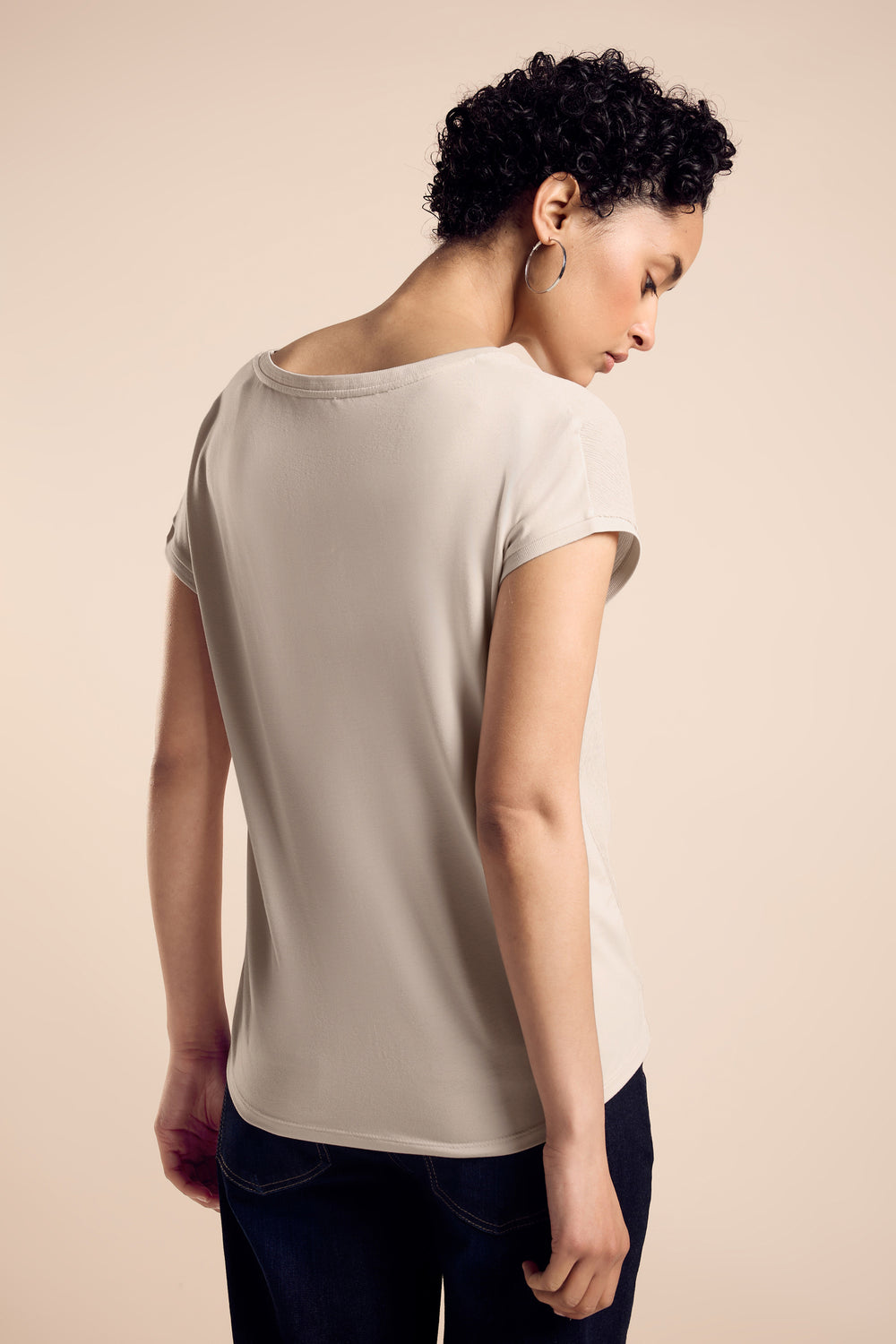Top uni manches courtes Beige - STREET ONE