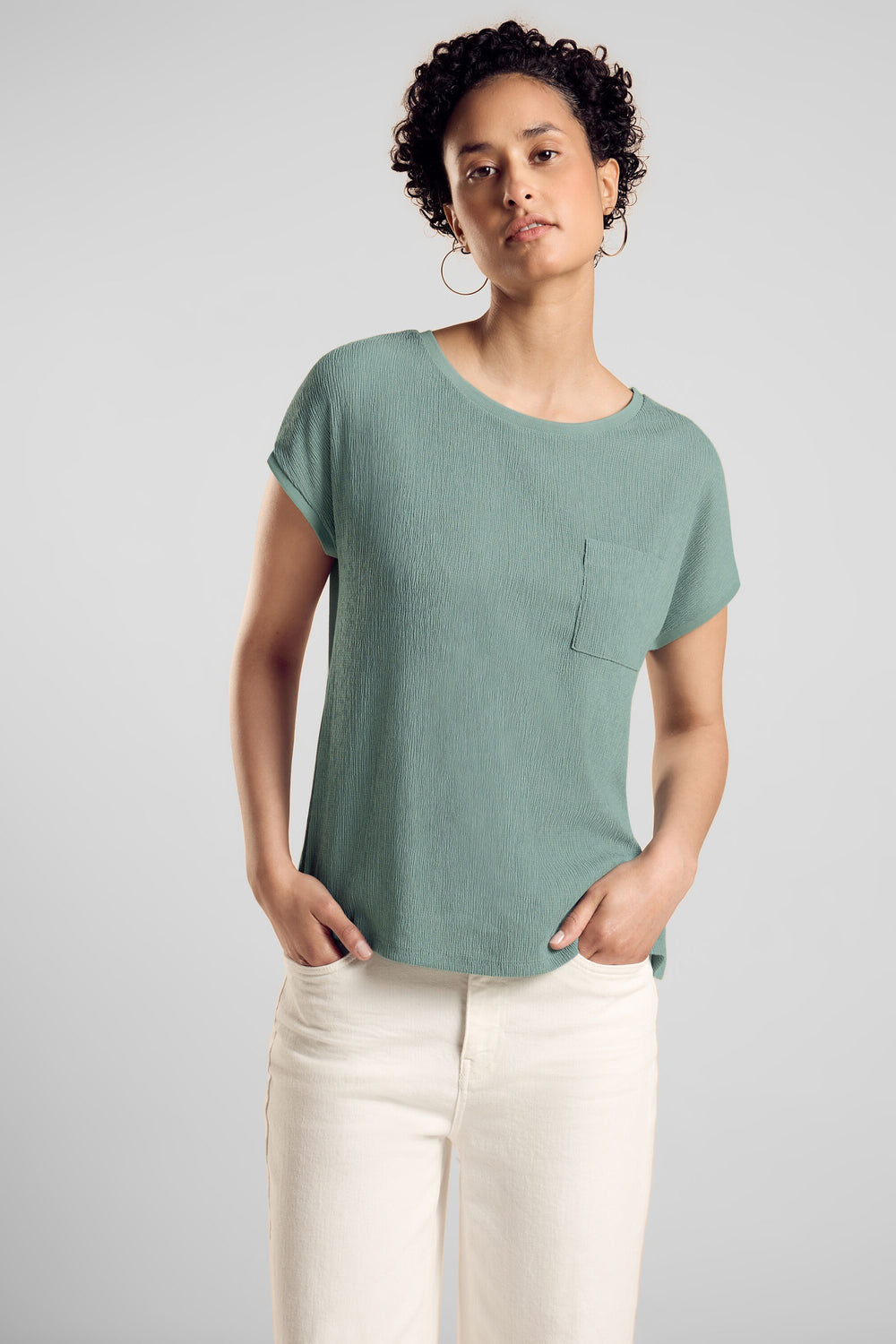 Top uni manches courtes Vert - STREET ONE