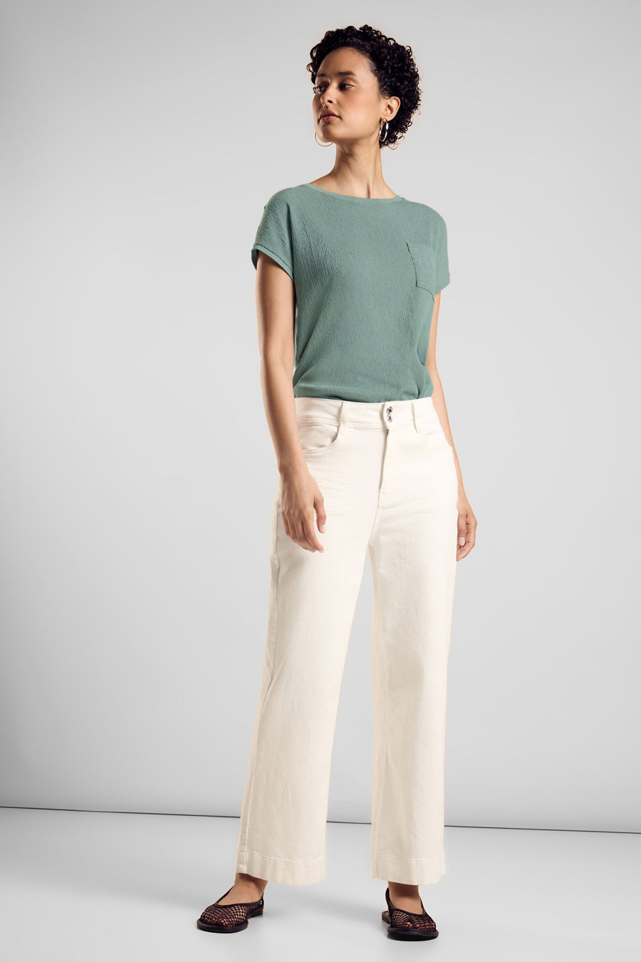 Top uni manches courtes Vert - STREET ONE