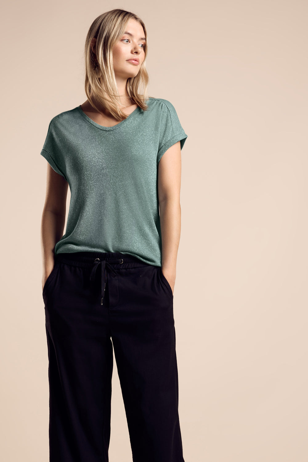 Top uni manches courtes Vert - STREET ONE