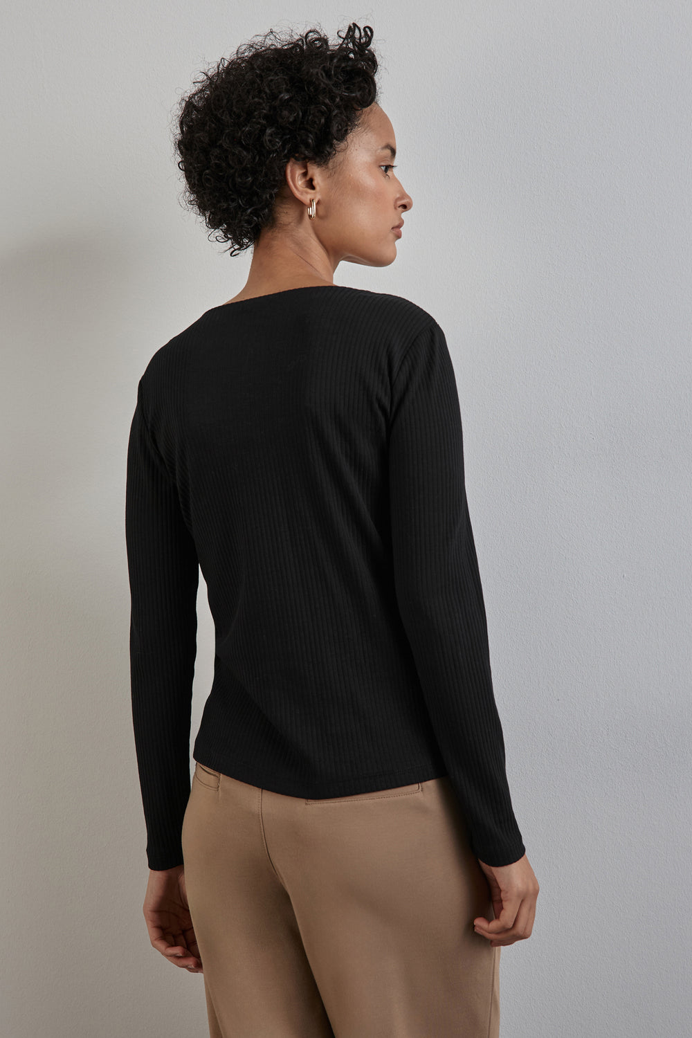 Top uni manches longues Noir - STREET ONE