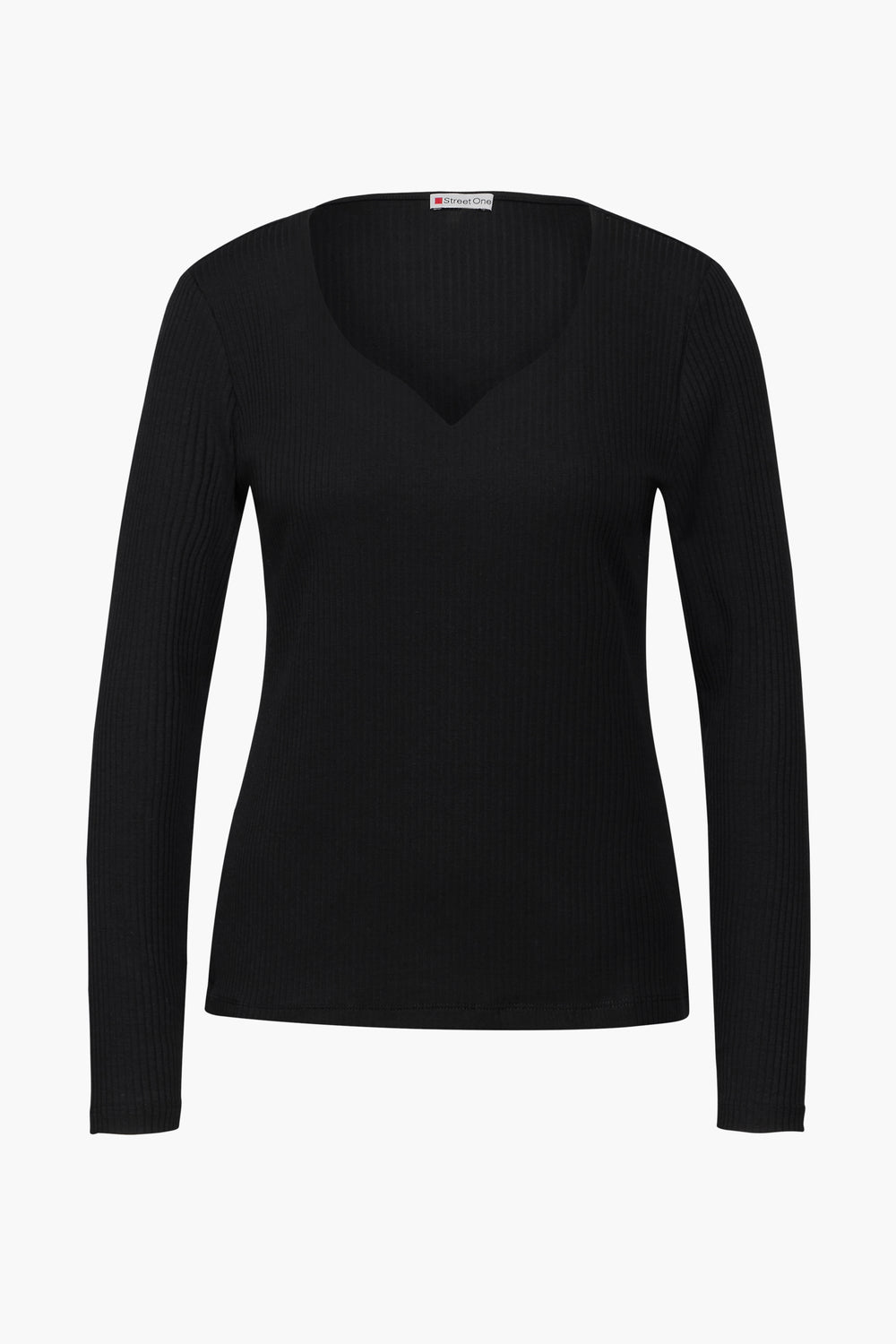 Top uni manches longues Noir - STREET ONE